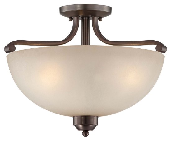 Picture of 100w SW 3 Light Semi Flush Mount Harvard Court Bronze (Plated) Light French Scavo