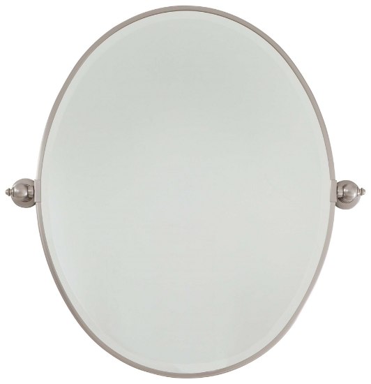 Foto para SW Large Oval Mirror - Beveled Brushed Nickel Excavation Glass