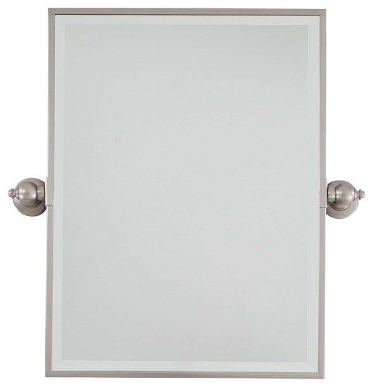 Picture of SW Rectangle Mirror - Beveled Brushed Nickel Excavation Glass