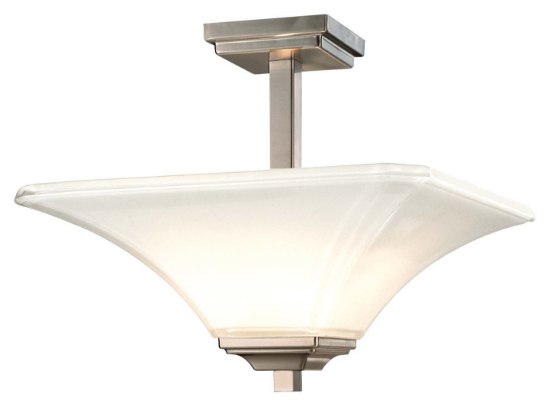 Picture of 100w SW 2 Light Semi Flush Mount Brushed Nickel Lamina Blanca