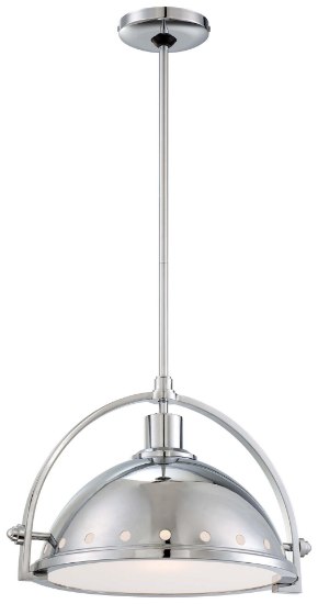 Foto para 150w SW 1 Light Pendant Chrome Etched Sand Bristing