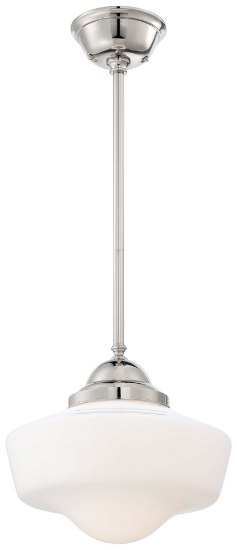 Foto para 150w SW 1 Light Pendant Polished Nickel Opal