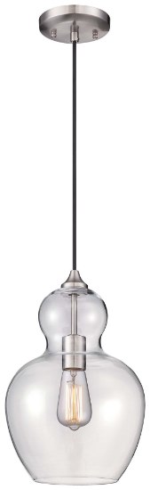 Foto para 40w SW 1 Light Mini Pendant Brushed Nickel Clear