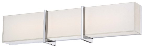 Foto para 37w WW Led Bath Chrome Mitered White Glass