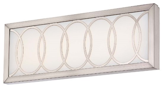 Picture of 28w WW Led Bath Brushed Nickel Etched White