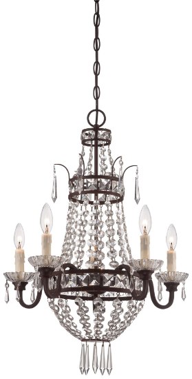 Foto para 60w SW 5 Light Mini Chandelier Deep Lathan Bronze