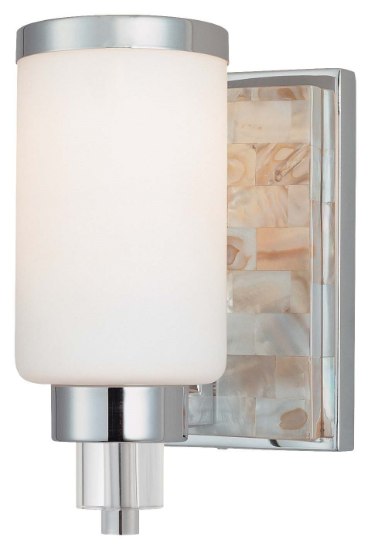 Picture of 100w SW 1 Light Bath Chrome Etched Opal Glass W/ Eidolon Krystal(Tm) Accents