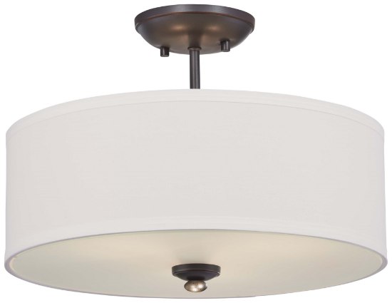 Picture of 100w SW 3 Light Semi Flush Mount Lathan Bronze White