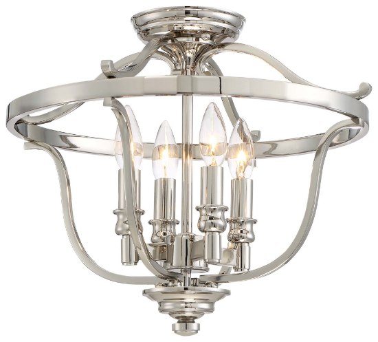 Picture of 60w SW 4 Light Semi Flush Polished Nickel