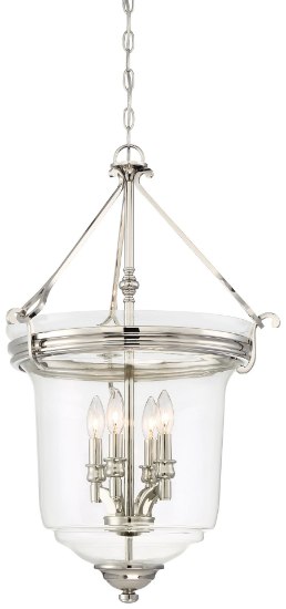 Foto para 60w SW 4 Light Pendant (Convertible To Semi-Flush) Polished Nickel Clear