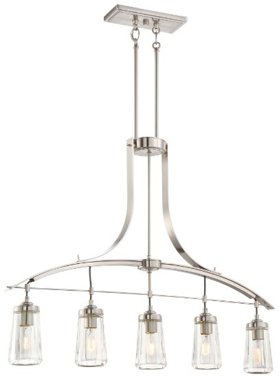 Foto para 60w SW 5 Light Island Light Brushed Nickel Clear