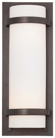 Foto para 100w SW 2 Light Wall Sconce Smoked Iron Etched White Glass