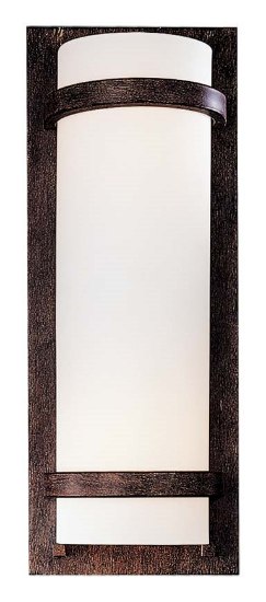 Foto para 100w SW 2 Light Wall Sconce Iron Oxide Etched White Glass