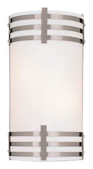 Foto para 60w SW 2 Light Wall Mount Brushed Nickel Etched Opal