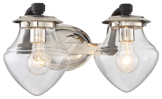 Picture of 100w SW 2 Light Bath Polished Nickel Clear Glass