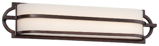 Picture of 30w WW Mission Grove Led Bath Dark Brushed Bronze (Painted) Etched White