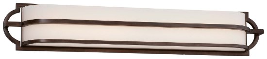 Picture of 40w WW Led Bath Dark Brushed Bronze (Painted) Etched White