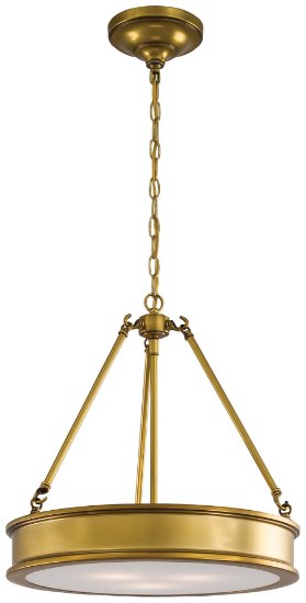 Foto para 100w SW 3 Light Pendant Liberty Gold Clear+sandblast+paint White