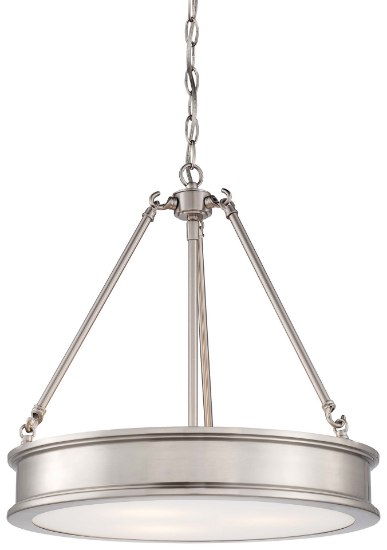 Foto para 100w SW 3 Light Pendant Brushed Nickel Cleae+sandblast+white Paint