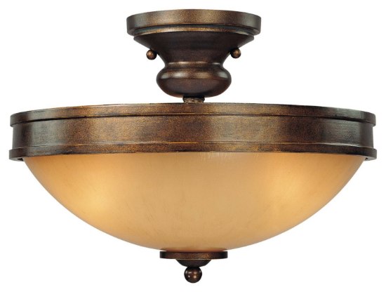 Picture of 60w SW 3 Light Semi Flush Mount Deep Flax Bronze Venata De Oro