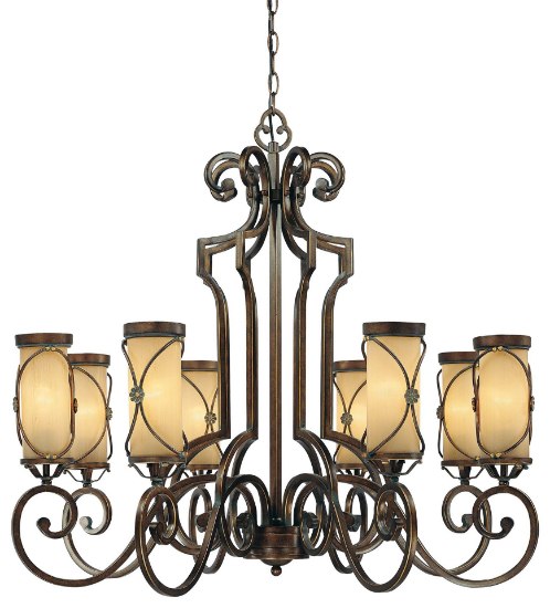 Picture of 100w SW 8 Light Chandelier Deep Flax Bronze Venata De Oro