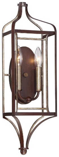 Picture of 60w SW 2 Light Wall Sconce Dark Rubbed Sienna With Aged Silver