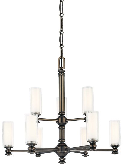 Foto para 60w SW 9 Light Chandelier Harvard Court Bronze (Plated) Clear