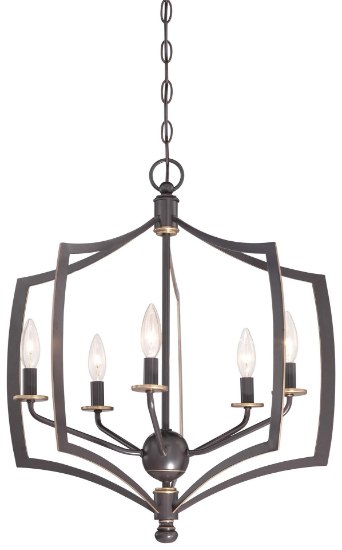 Picture of 60w SW 5 Light Chandelier Downton Bronze With Gold Highlights