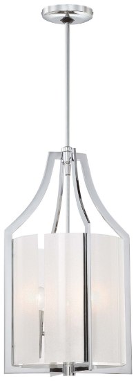 Picture of 60w SW 3 Light Pendant Chrome White Iris