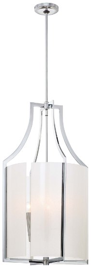 Picture of 60w SW 4 Light Pendant Chrome White Iris