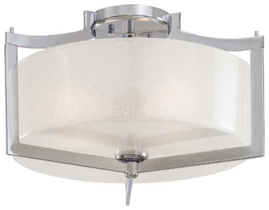 Picture of 60w SW 3 Light Semi Flush Mount Chrome White Iris