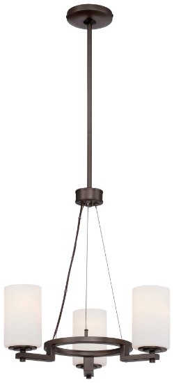 Picture of 100w SW 3 Light Mini Chandelier Harvard Court Bronze (Plated) Etched White