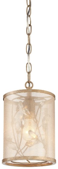 Foto para 100w SW 1 Light Pendant Nanti Champaign Silver Gossamer Gold