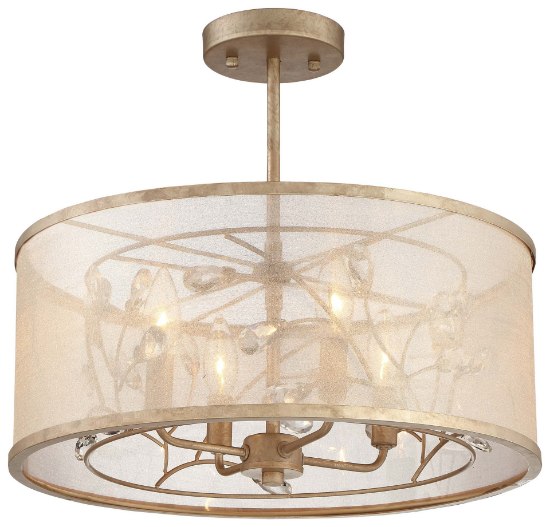 Foto para 60w SW Semi Flush Nanti Champaign Silver Gossamer Gold