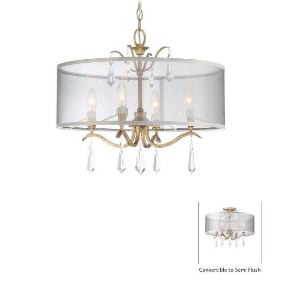 Foto para 60w SW 4 Light Semi Flush Mount Brio Gold Gossamer