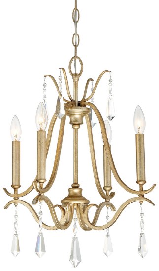 Picture of 60w SW 4 Light Chandelier Brio Gold Clear Crystal