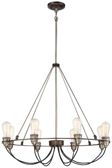 Foto para 40w SW 8 Light Chandelier Harvard Court Bronze W/Pewter