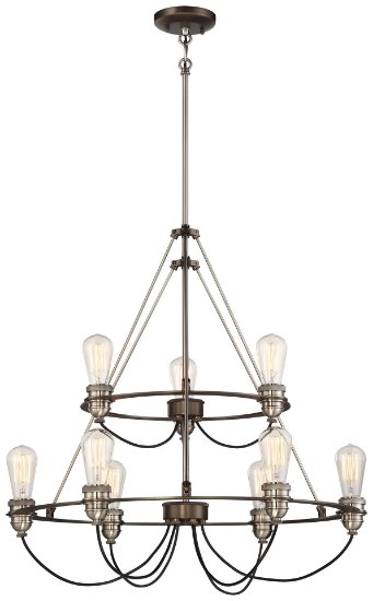 Picture of 40w SW 9 Light Chandelier Harvard Court Bronze W/Pewter