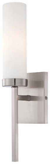 Foto para 60w SW 1 Light Wall Sconce Brushed Nickel Etched Opal