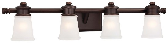 Picture of 100w SW 4 Light Bath Dark Brushed Bronze (Painted) Etched White