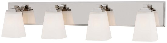 Foto para 100w SW 4 Light Bath Polished Nickel Etched White Glass