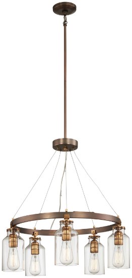 Picture of 60w SW Chandelier Harvard Court Bronze W/Gold Hi