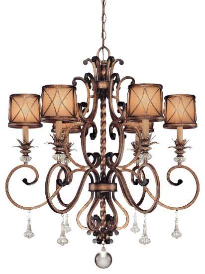 Picture of 60w SW 6 Light Chandelier Aston Court Bronze Avorio Mezzo