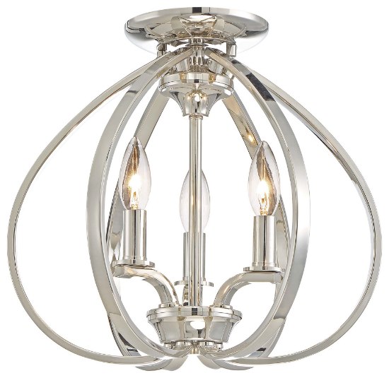 Picture of 60w SW 3 Light Semi Flush Mount Polished Nickel