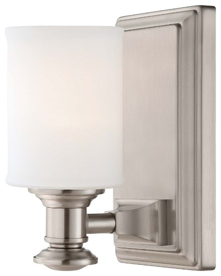 Foto para 100w SW 1 Light Bath Brushed Nickel Etched Opal