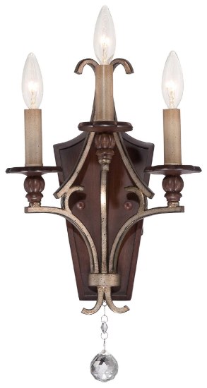 Foto para 60w SW 3 Light Wall Sconce Dark Rubbed Sienna With Aged Silver