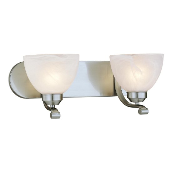 Picture of 13w SW 2 Light Bath Brushed Nickel Etched Marble Glass