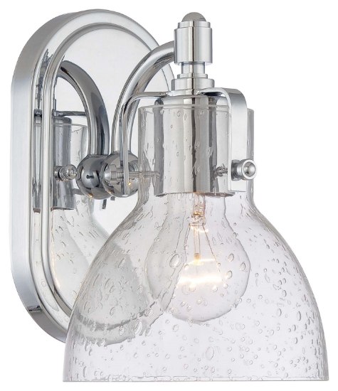 Foto para 100w SW 1 Light Bath Chrome Clear Seedy Glass