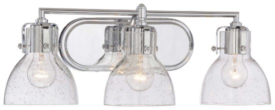 Picture of 100w SW 3 Light Bath Chrome Clear Seedy Glass