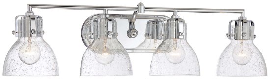 Foto para 100w SW 4 Light Bath Chrome Clear Seedy Glass